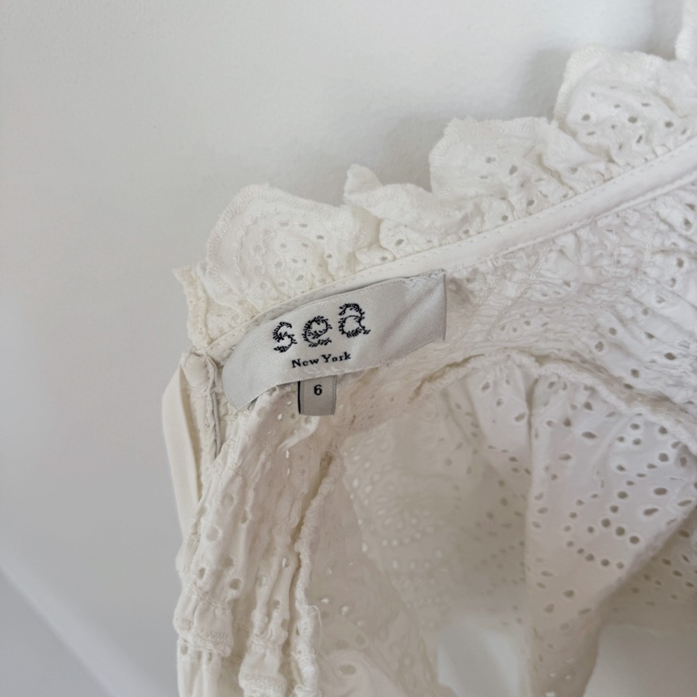 Sea New York White Eyelet Midi Dress with Back Tie - Picture 7 of 9